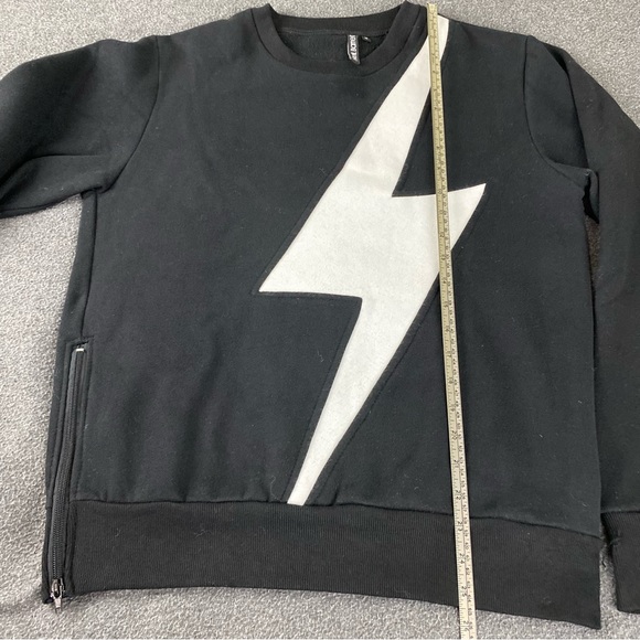 Neil Barrett Thunderbolt Black White Sweater Men’s Size Medium - Picture 11 of 14